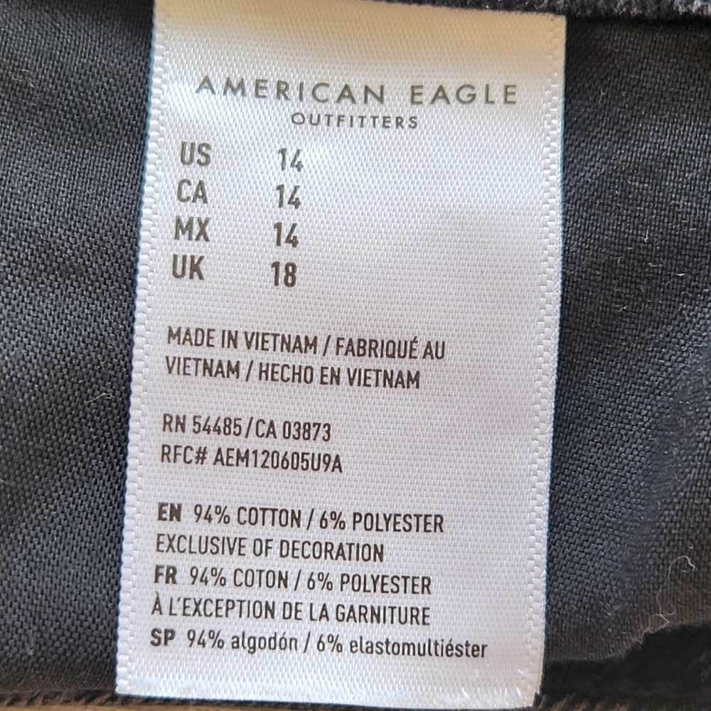American Eagle Outfitters Black Denim Jean Skirt Mini Hi- Rise A-line Preppy 14 - Picture 12 of 15